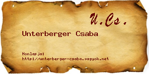Unterberger Csaba névjegykártya